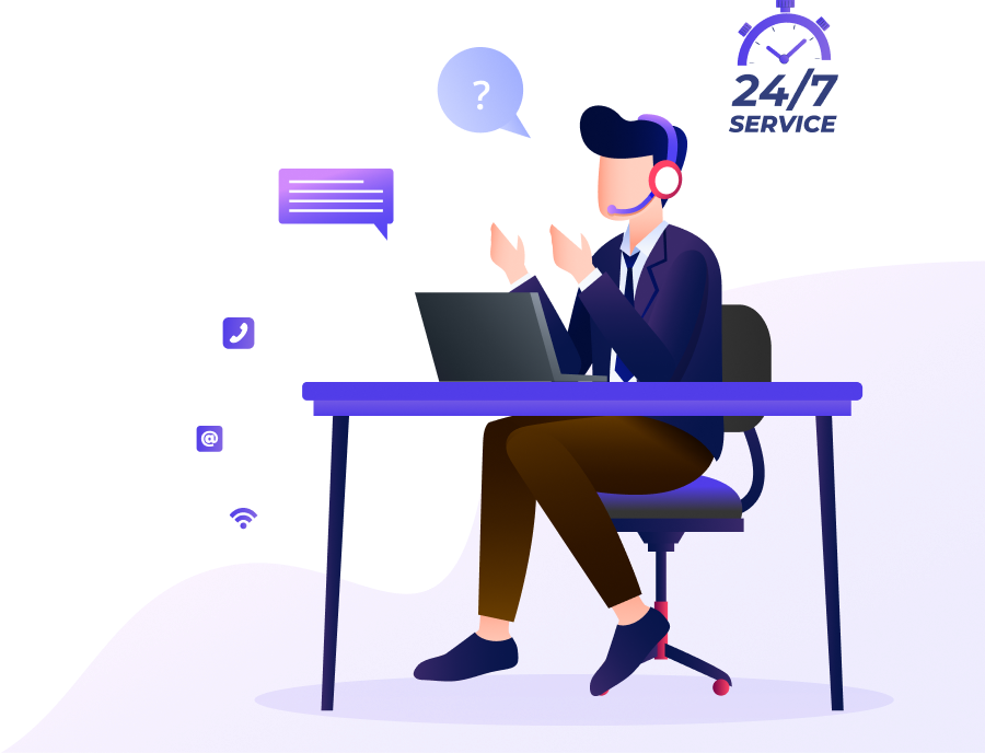 Customer support specialist assisting a client by phone